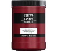 Liquitex 8870366 Basics - peinture acrylique, peinture artistique monopigmentée, résistante à la lumière, qualité archive, finition satinée, Rouge Cadmium Foncé Imitation, Pot 946ml