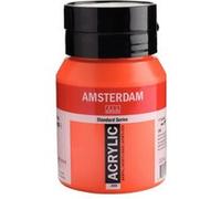Peinture Acrylique - Rouge naphtol clair - 398 - Amsterdam - Pot de 500ml Rouge