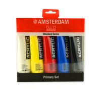 Royal Talens Amsterdam Peinture acrylique Lot de 5 flacons de 120 ml Couleurs primaires