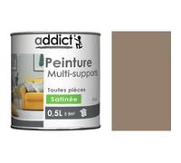Peinture Acrylique Satiné - ADDICT - 0.5L - Couleur Galet - Multi-supports Intérieur