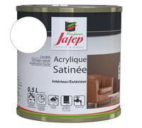 Peintures Jafep 21845331 Acrylic Satiné Peinture Acrylique, Blanc Pro, 0, 5 L