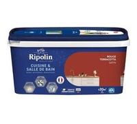 Ripolin Peinture intérieure Cuisine et Bain – Murs & boiseries – Rouge Terracotta Satin 2 L