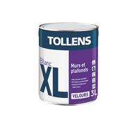Peinture acrylique velours blanc Tollens 3 litres