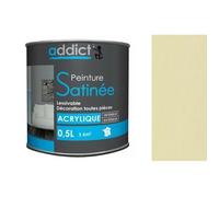 Peinture acrylique de décoration Satinée 0,5 L - Ivoire - ADD111266 - Addict