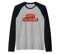Peinture aérosol rétro Happy Halloween Graffiti Écriture Cadeau Manche Raglan