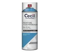 Peinture aérosol tous matériaux Cecil Professionnel bleu clair satiné 400ml