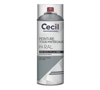 Peinture aérosol tous matériaux Cecil Professionnel gris clair satiné 400ml