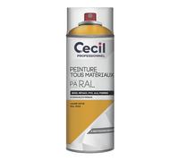 Peinture aérosol tous matériaux Cecil Professionnel jaune satiné 400ml