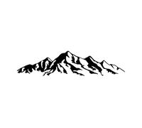 Peinture ajourée 3D Décoration murale 3D Peinture "Alpes Montagnes" 180x42cm Noir