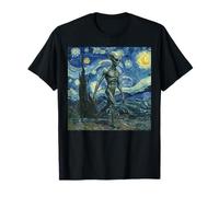 Peinture Alien Walking Van Gogh Nuit étoilée Sci-FI Art T-Shirt