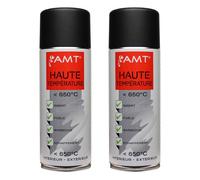 Peinture - AMT - Lot de 2 aérosols - Noir - 330 ml - Haute température jusqu'à 650°