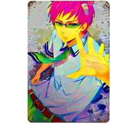 Peinture Anime The Disastreux Life of Saiki K Tin Sign Deku Décoration Salon Jardin Chambre Bureau Hôtel Café Bar Anime Peinture Vertical Plaque Plaque 20,3 x 30,5 cm
