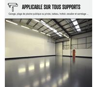 Peinture antidérapante sol extérieur escalier bateau carrelage béton bois métal SOLTHANE RD Brun pale ral 8025 Kit 30kg jusqu'a 62m2 pour 2 couches