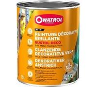 Peinture antirouille décorative Owatrol RUSTOL DECO BRILLANT Bleu outremer RAL 5002 0.75 litre