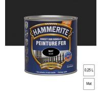 Hammerite – Peinture antirouille – Ferronnerie – Noir – Mat – 0,25 L