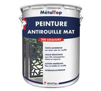 Peinture Antirouille Mat - Pot 15 L - Metaltop - 7009 - Gris vert
