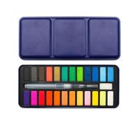 Peinture aquarelle 12/18/24 couleurs avec pinceau, pigments solides, boîtier en métal, kit d'artiste professionnel, accessoires de peinture pour l'extérieur