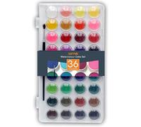 Peinture Aquarelle 36 Couleurs Vibrantes Assorties,Un Pinceau- Boîte De Kit De Palettes D'artiste,Une Force De Teinte Élevée,Une Pigmentation Intense,Une Décolorationminimale