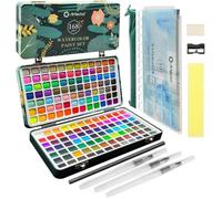 Peinture Aquarelle - ARTECHO - 168 couleurs - Kit portable - Non toxique - Pinceau et papier
