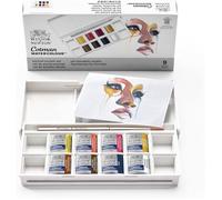 Peinture aquarelle - Boite de poche - 8 demi-godets - Winsor et Newton - Portrait
