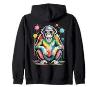 Peinture Aquarelle chimpanzé Peint Primate chimpanzé Sweat à Capuche