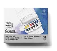 Peinture aquarelle Cotman - Set de voyage - 12 demi-godets - 1 pinceau - Winsor