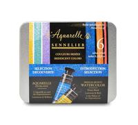 Sennelier L'Aquarelle Introduction Selection Lot de 6 tubes de 10 ml de peinture irisée