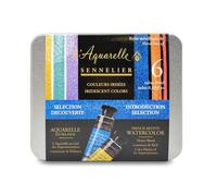 Peinture aquarelle - Extra-fine - Couleurs irisées - Sennelier - L'Aquarelle - 6 tubes 10ml