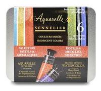 Peinture aquarelle - Extra-fine - Couleurs irisées - Sennelier - L'Aquarelle - 6 tubes 10ml