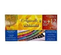 Peinture aquarelle - Extra-fine - Sennelier - L'Aquarelle - 36 + 12 demi godets