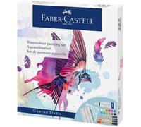 Peinture aquarelle - 12 tubes 5ml + palette + pinceau + pochoir - Faber-Castell
