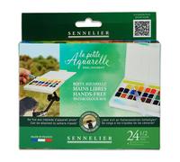 Peinture aquarelle - Fine - Boîte 24 demi-godets - Sennelier - La petite aquarel