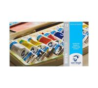 Peinture aquarelle - Fine - Van Gogh - Boîte de 12 tubes de 10 ml + pinceau