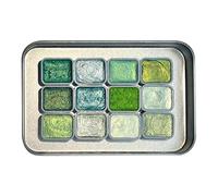 Peinture Aquarelle Pailletée - Set de Peinture Portable 12 Couleurs,Fournitures pour Débutants et Artistes Filles Garçons Enseignants,Salle De Classe École À La Maison Anniversaire