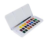 Peinture Aquarelle - Set Voyage - 24 Demi-Godets + 1 Pinceau - Daler-Rowney Aquafine