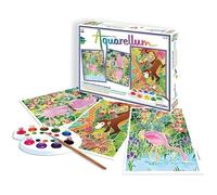 Peinture aquerelle - SENTOSPHERE - Aquarellum - Amazone - 9 couleurs - 3 tableaux - Sertissage sur papier Vélin - Dès 7 ans