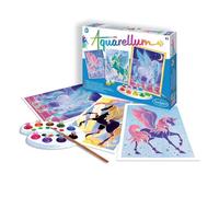 Peinture aquerelle - SENTOSPHERE - Aquarellum - Pégases - 9 couleurs - 3 tableaux - Sertissage sur papier Vélin - Dès 7 ans