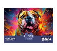 Peinture Art Bulldog Carton Durable Jeu Interactif Amusant, Parfait pour Améliorer Les Capacités De Réflexion Et La Concentration 52x38cm/1000pcs