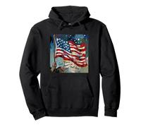 Peinture Artistique avec Drapeau américain « God Bless America Land That I Love » Sweat à Capuche