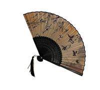 Peinture artistique chinoise en bois éventail pliable main avec peinture chinoise paysage pour voyage et bureau élégant décoratif