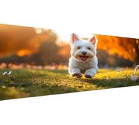 Peinture au Diamant 5D DIY Kit Complet Chien, 80x160cm Grand Tableau Diamond Painting Soleil, Broderie Diamant Strass Ronds, Loisirs Créatifs Adultes, Décoration Salon, Idée Cadeau Printemps Y1-868