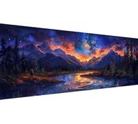 Peinture au Diamant 5D DIY Kit Complet Lac, 90x180cm Grand Tableau Diamond Painting Ciel Étoilé, Broderie Diamant Strass Ronds, Loisirs Créatifs Adultes, Décoration Salon, Idée Cadeau Printemps Y1-286