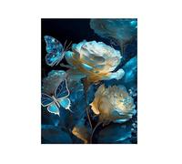 Peinture au diamant - DIY - 5D Pivoine Blanche - 30x40cm - Facile à utiliser - Pour adultes et enfants