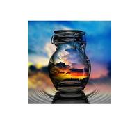 Peinture au diamant DIY 5D ZY114 - Coucher de soleil au bord de la mer (30x30CM)