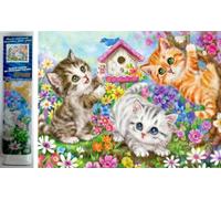 Peinture au diamant Groupe de chats 30x40cm