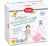 Peinture au doigt 'ViVA KIDS', set de 4 Pailleté