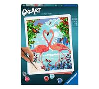 Peinture au numéro Creart Format Grand Flamant Rose Amoureux
