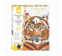 Janod - Coffret Peinture Par Numéro Félins - 2 Tableaux - Peinture Aquarelle - Les Ateliers du Calme - 7 Ans, J07954