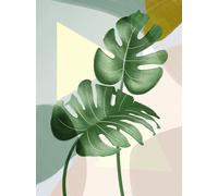 Peinture Au Numéro Feuilles 30 X 40 Cm