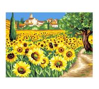 Peinture au numéro - Initiés - Les tournesols - Acrylique - 12 pots - 39x33 cm